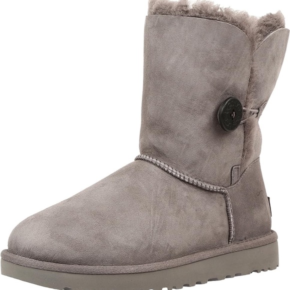 Ugg Pre-Owned Women's Bailey Button II Gray Boots size 7 - Picture 2 of 10
